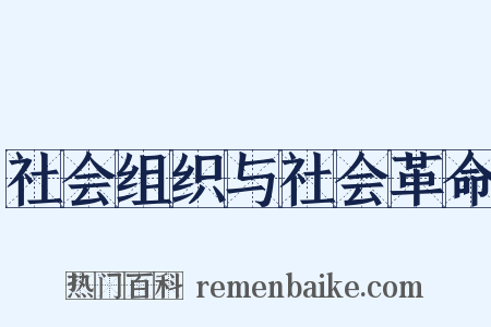 社会组织与社会革命是什么意思的图片